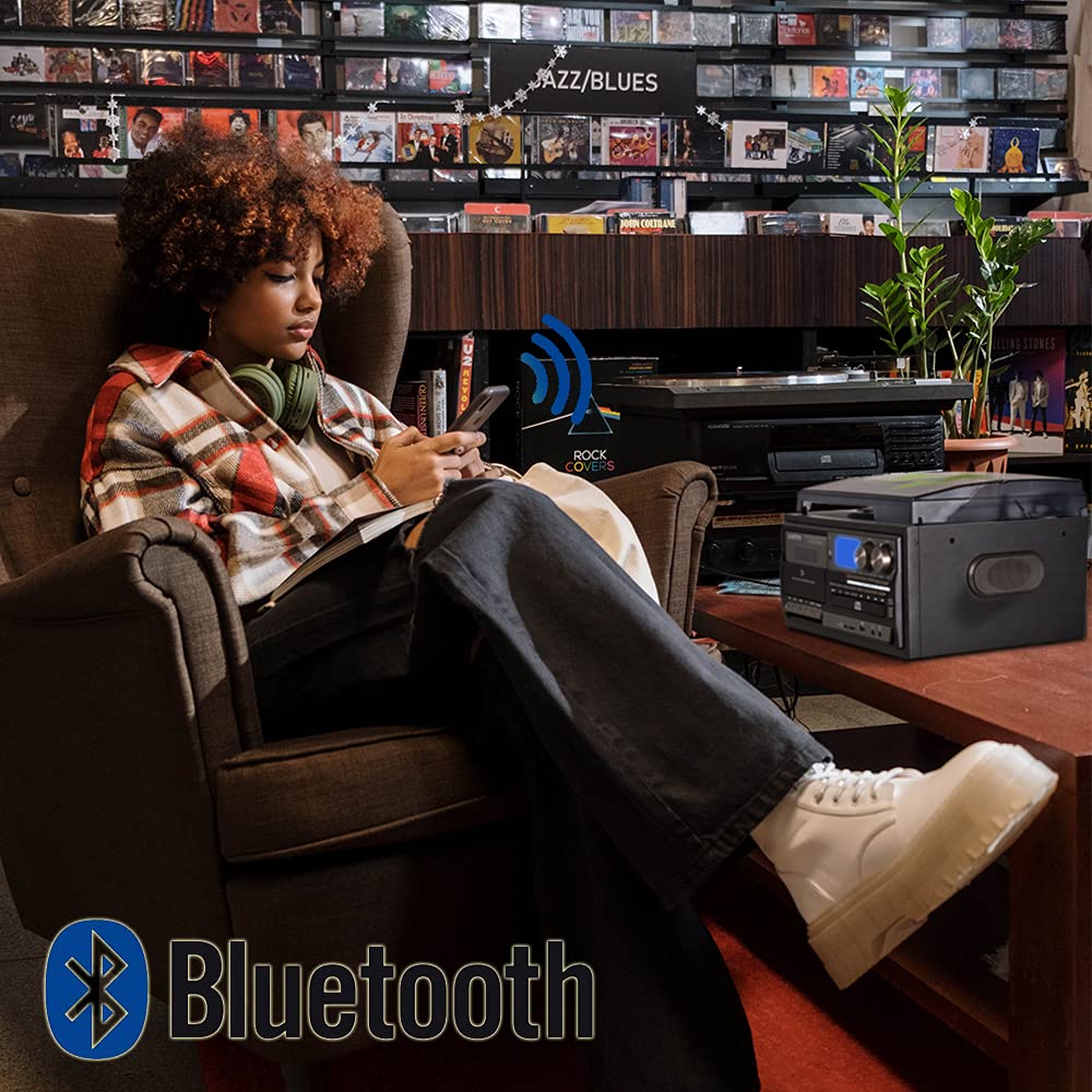 LoopTone 9-in-1 black cassette deck ready for analog playback.