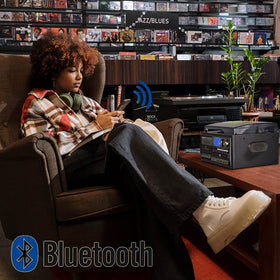 LoopTone 9-in-1 black cassette deck ready for analog playback.