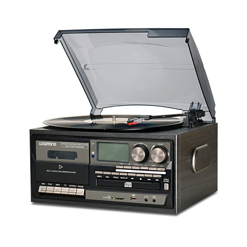 LoopTone 9-in-1 black dust cover protects vinyl while playing.