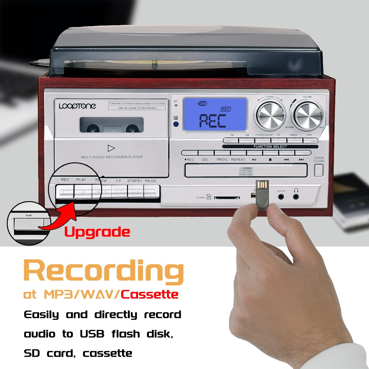 LoopTone unit with built-in dual speakers delivering richer, louder sound