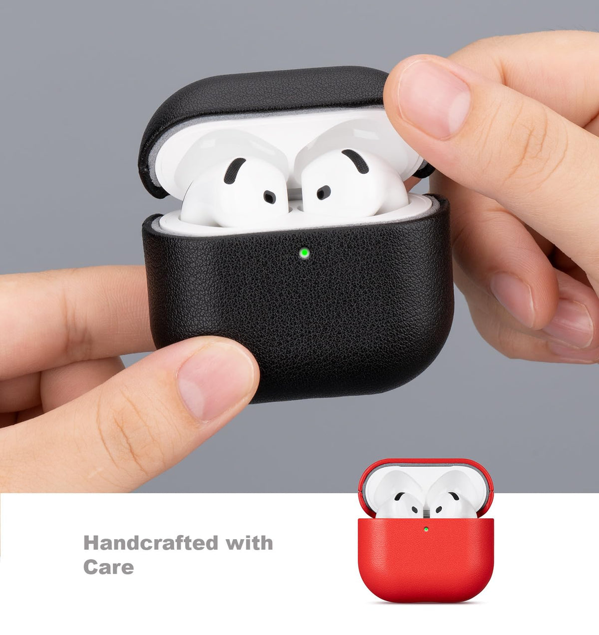 LOPIE AirPods 4 red luxe finish adds stylish, understated elegance.