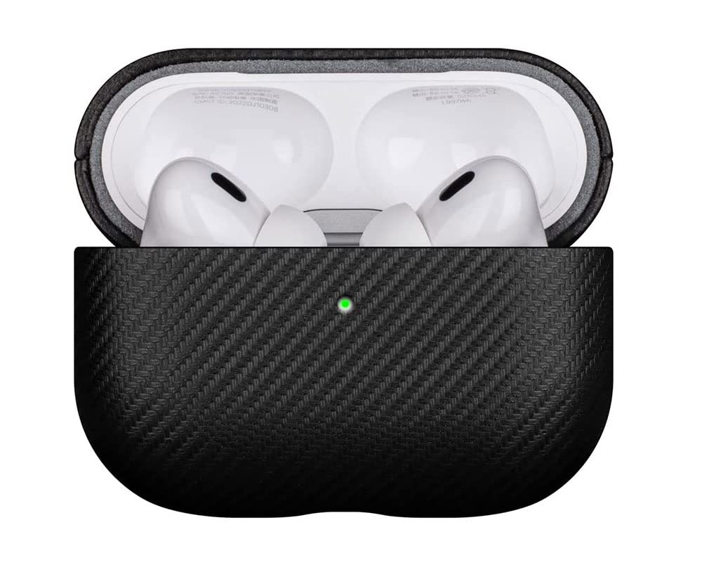 Lopie AirPods Pro 2 case, back view, luxurious vegan leather with durable corner protection.