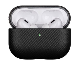 Lopie AirPods Pro 2 case, back view, luxurious vegan leather with durable corner protection.
