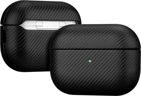 Lopie AirPods Pro 2 case daily use shot, carbon fiber style elegance and protection.