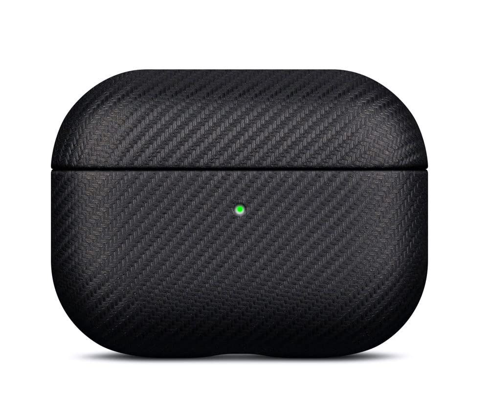 Lopie AirPods Pro 2 case, front view, carbon fiber texture offers refined daily protection.