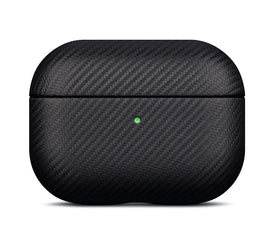 Lopie AirPods Pro 2 case, front view, carbon fiber texture offers refined daily protection.