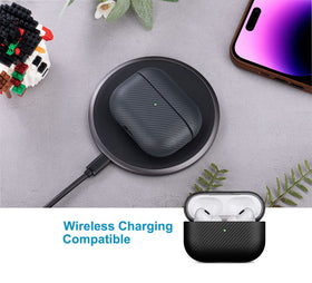 Lopie AirPods Pro 3 case vegan leather texture offers premium feel and grip.