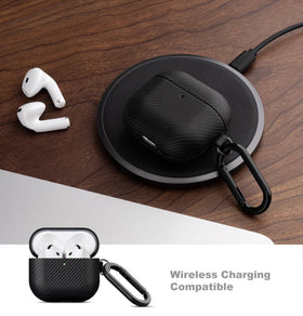 LOPIE AirPods 4 case back with logo and carbon fiber pattern.