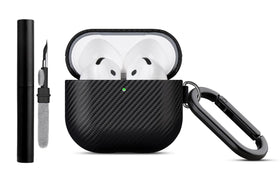 LOPIE AirPods 4 case with carbon fiber texture for stylish protection.