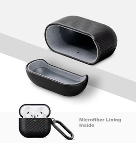 LOPIE AirPods 4 case side texture highlights vegan leather finish.