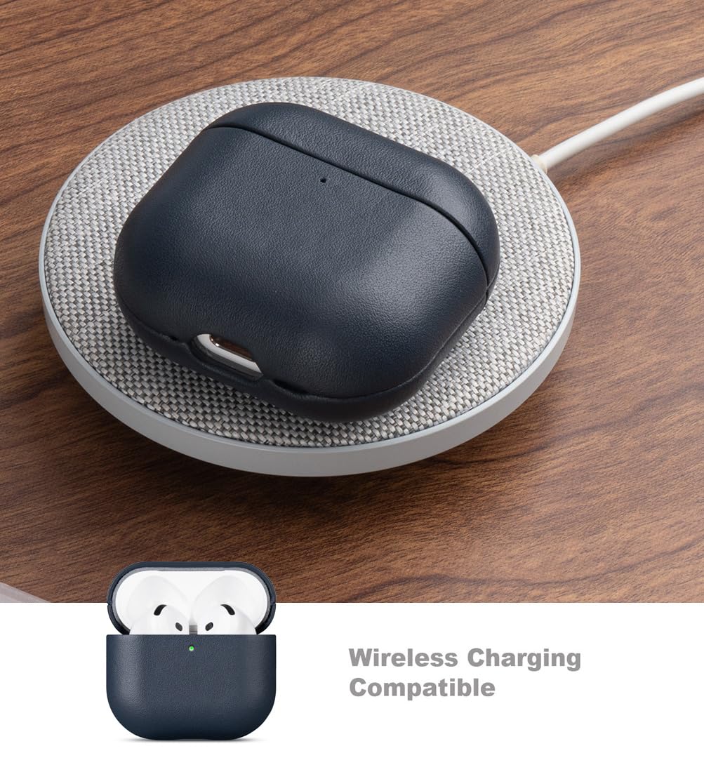 LOPIE AirPods 4 blue closeup texture conveys craftsmanship and quality