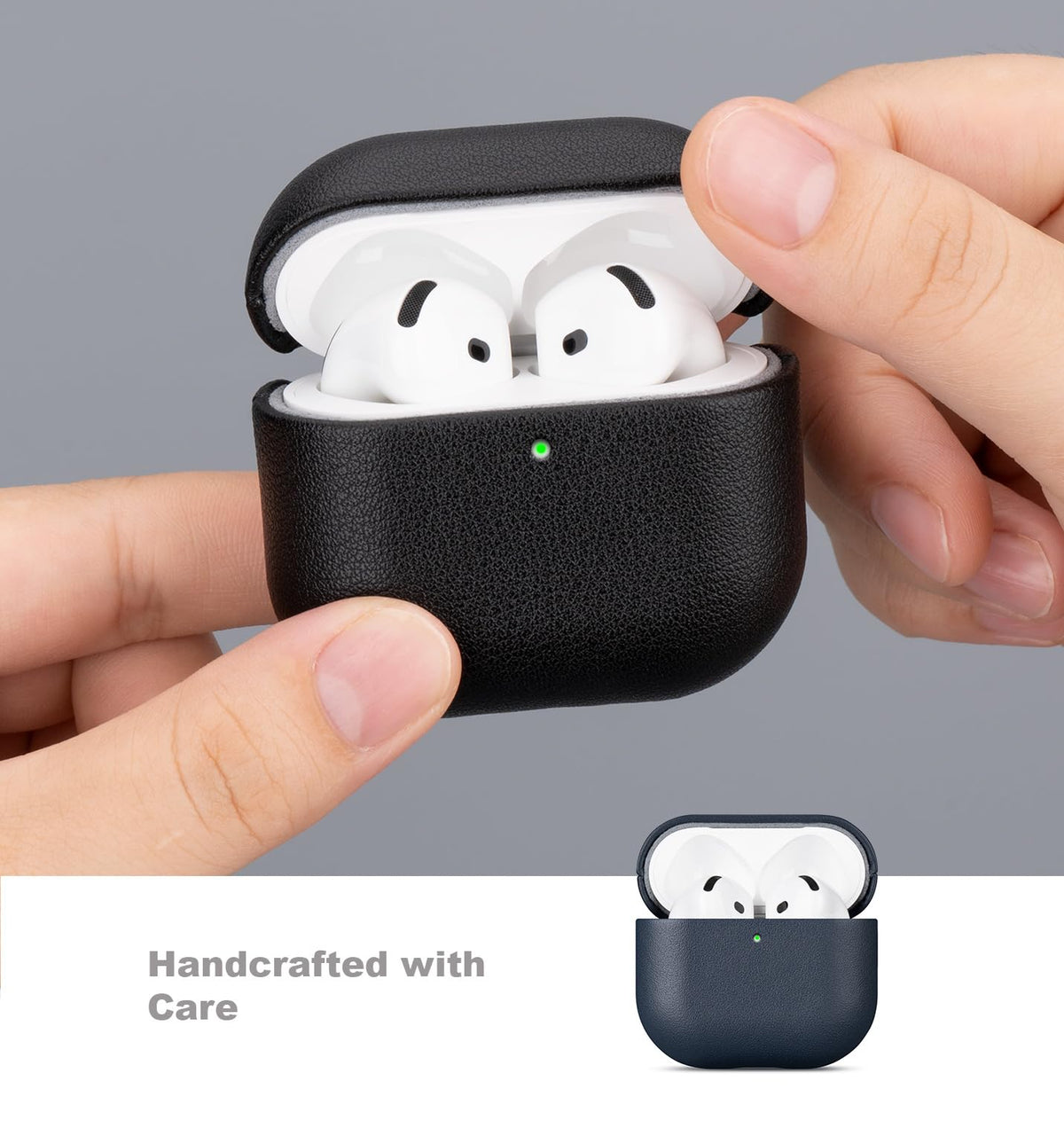 LOPIE AirPods 4 blue wireless charging compatible without removing the case