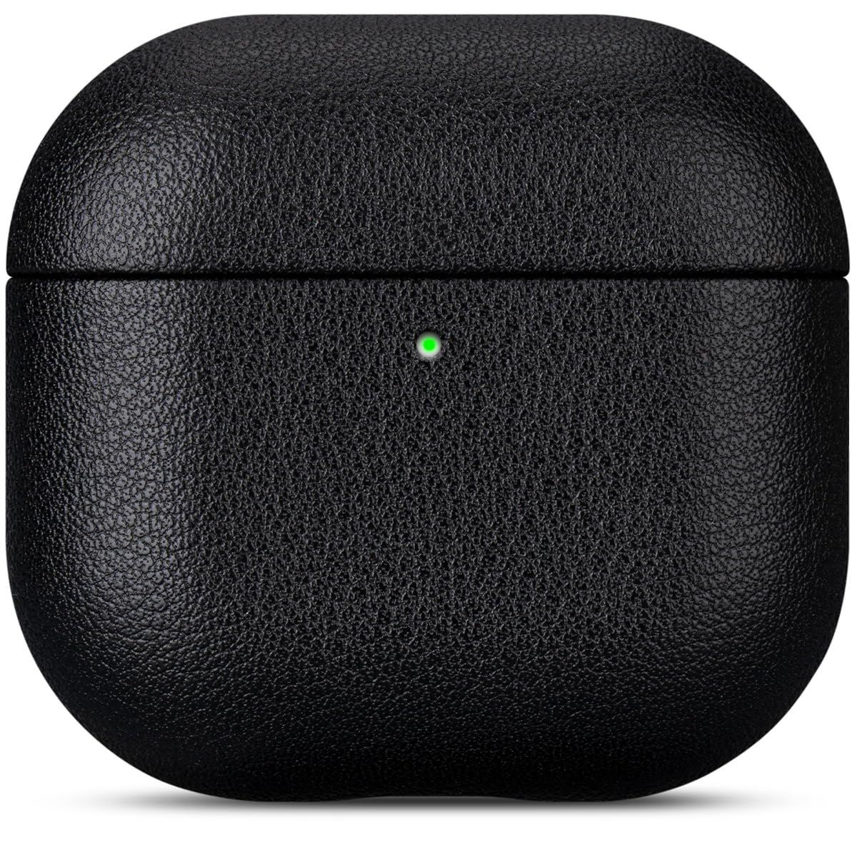 LOPIE AirPods 4 leather case front view shows premium leather protection.
