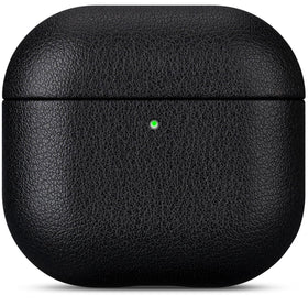 LOPIE AirPods 4 leather case front view shows premium leather protection.