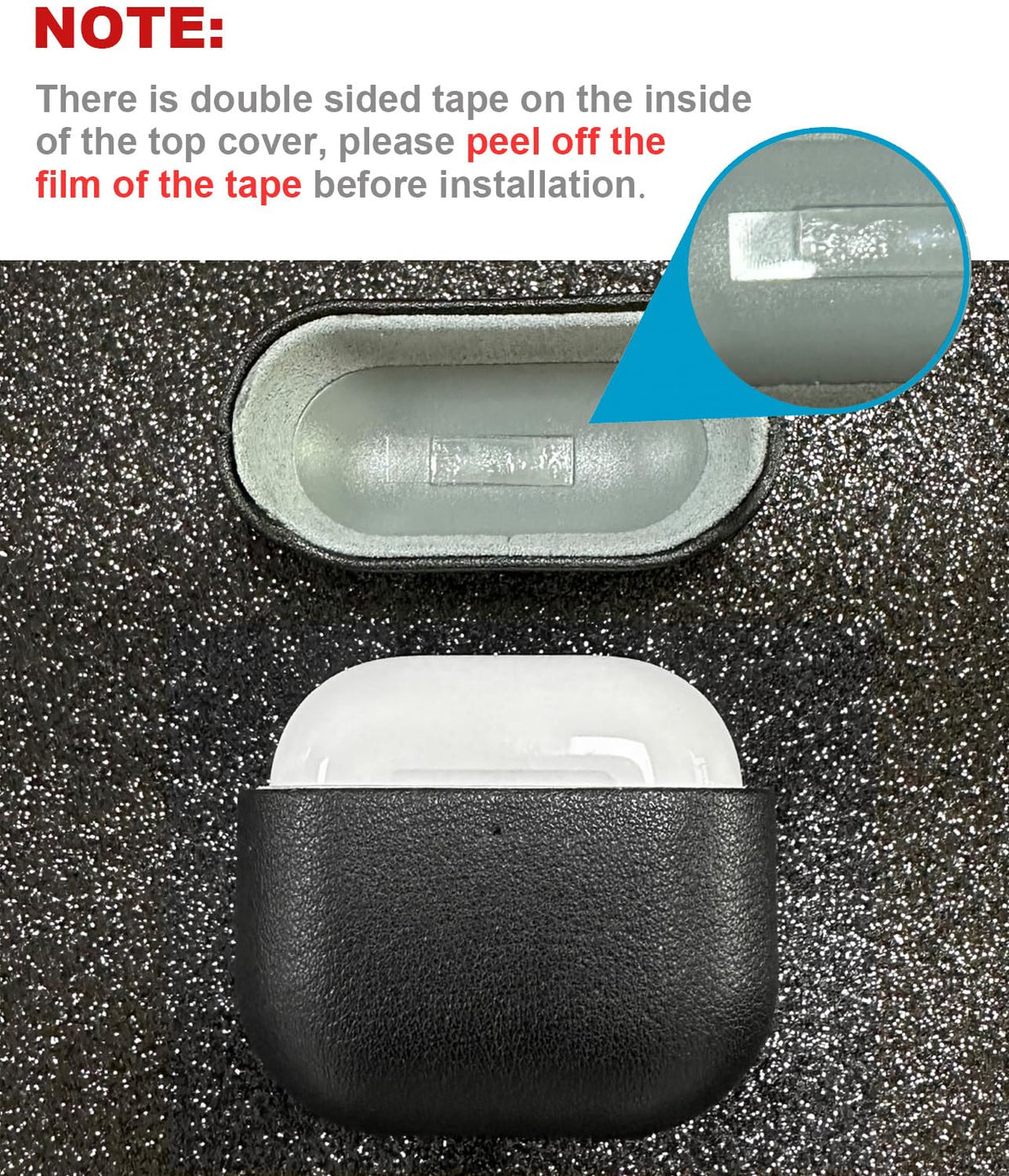 LOPIE AirPods 4 leather case top view emphasizes craftsmanship.