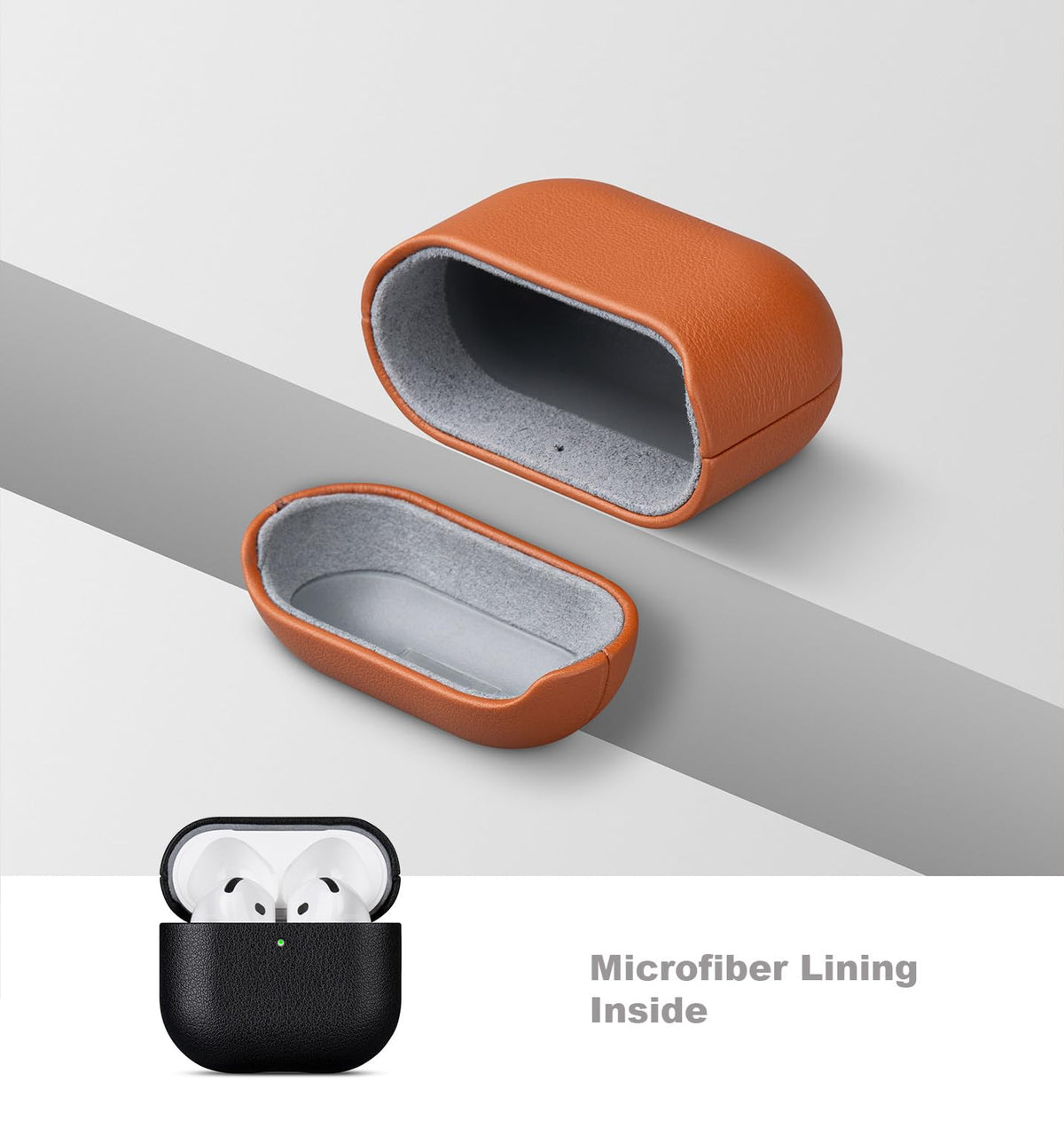 LOPIE AirPods 4 leather case supports wireless charging with case on.