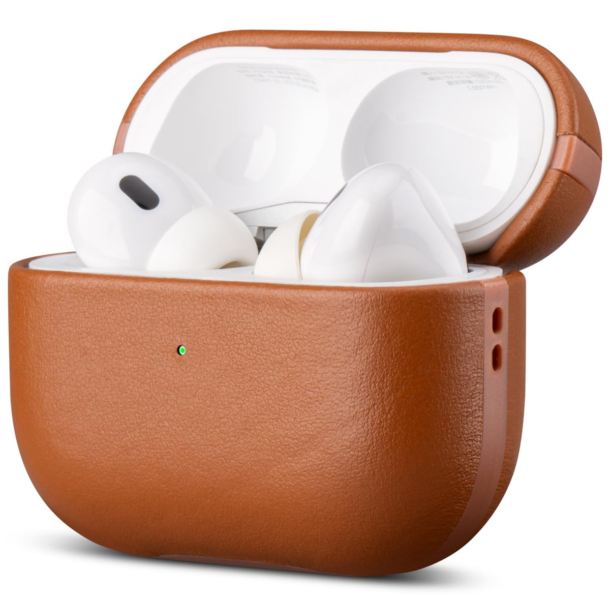 Lopie AirPods Pro 3rd Gen leather case front view showing full-grain protection