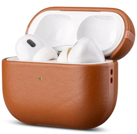 Lopie AirPods Pro 3rd Gen leather case front view showing full-grain protection