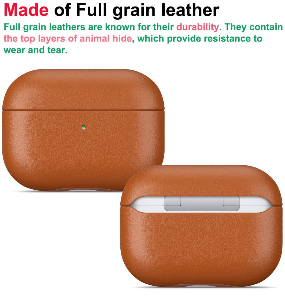 Lopie AirPods Pro 3rd Gen leather case with lanyard clip for easy carry