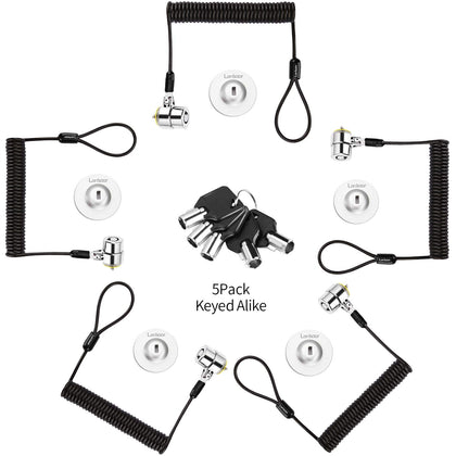 LORADAR 5pack keyed-alike lock heads secure multiple devices with one key
