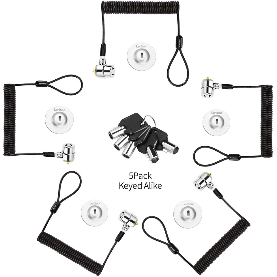 LORADAR 5pack keyed-alike lock heads secure multiple devices with one key