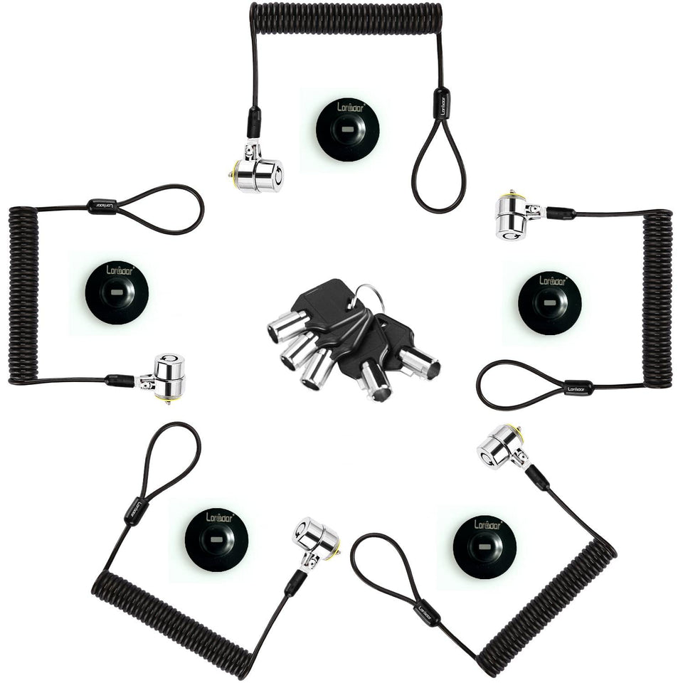 LORADAR security retractable lock 8ft with keyed-alike set for laptops and monitors