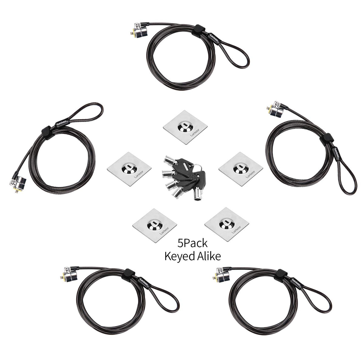 LORADAR laptop cable lock secures a laptop with a 6.7ft steel cable.