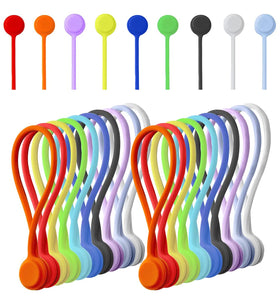 LORDTRONICS front packaging showing 20 colorful magnetic cable ties, tidy storage
