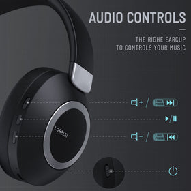 LORELEI folded compact headphones illustrating portable storage and travel convenience