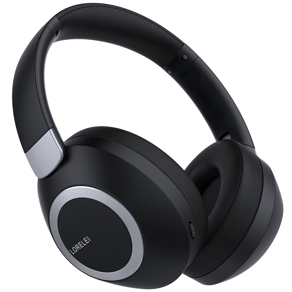 LORELEI front view of headphones showing sleek design and comfortable fit benefits