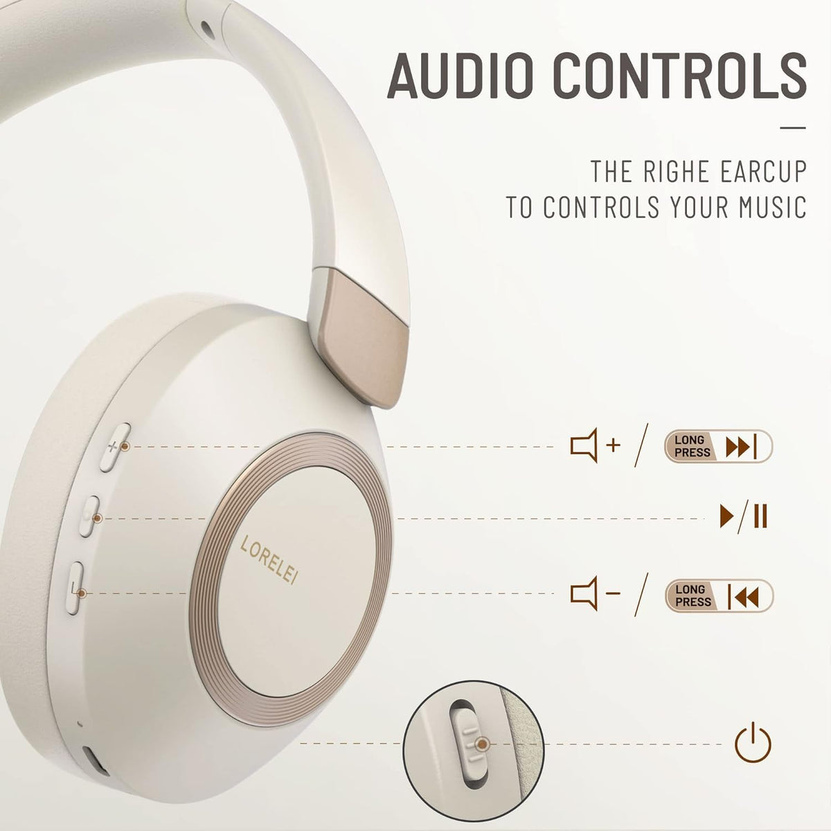 LORELEI B-C6 memory foam earmuffs for long listening sessions.