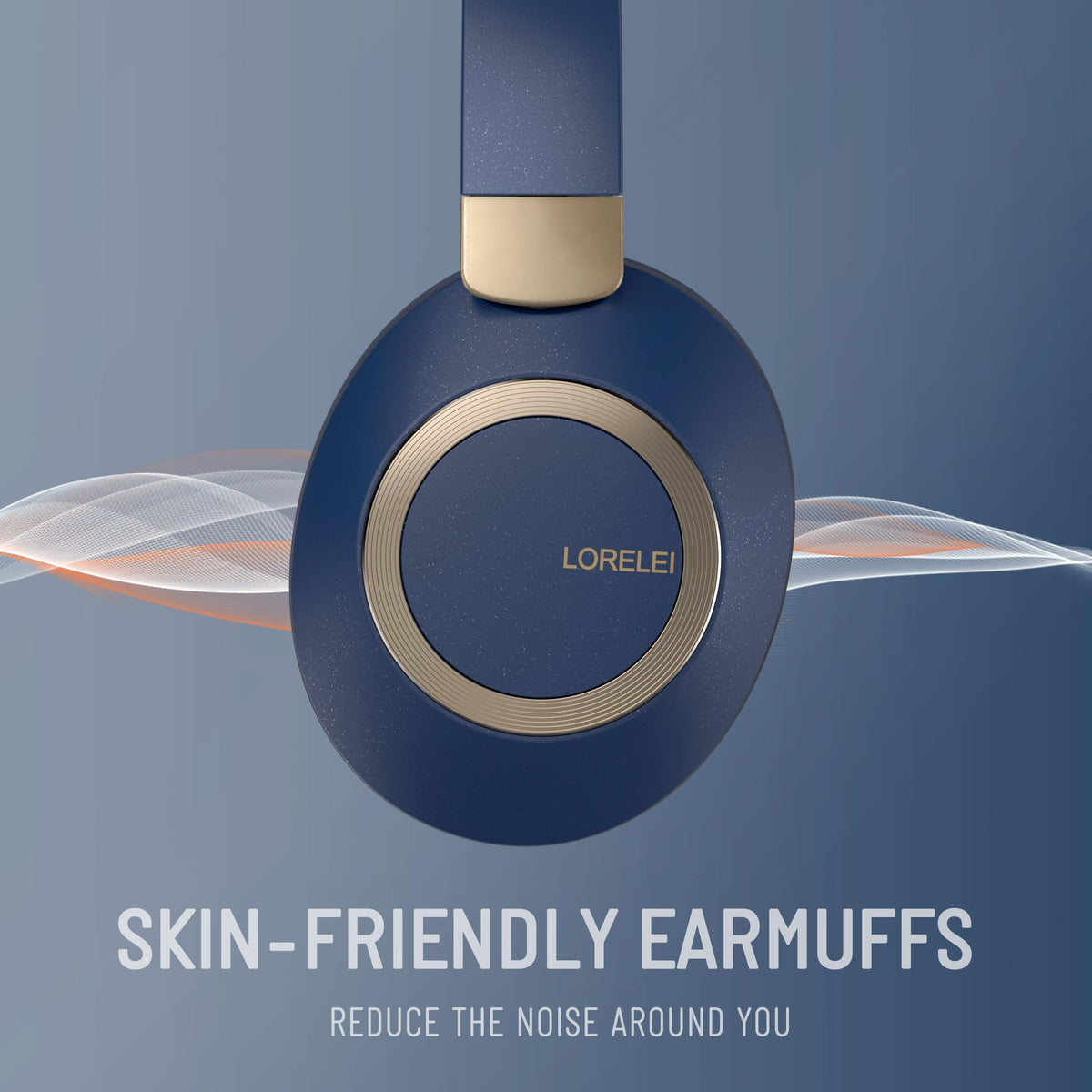 LORELEI on head in home office scene providing comfortable all-day headset use