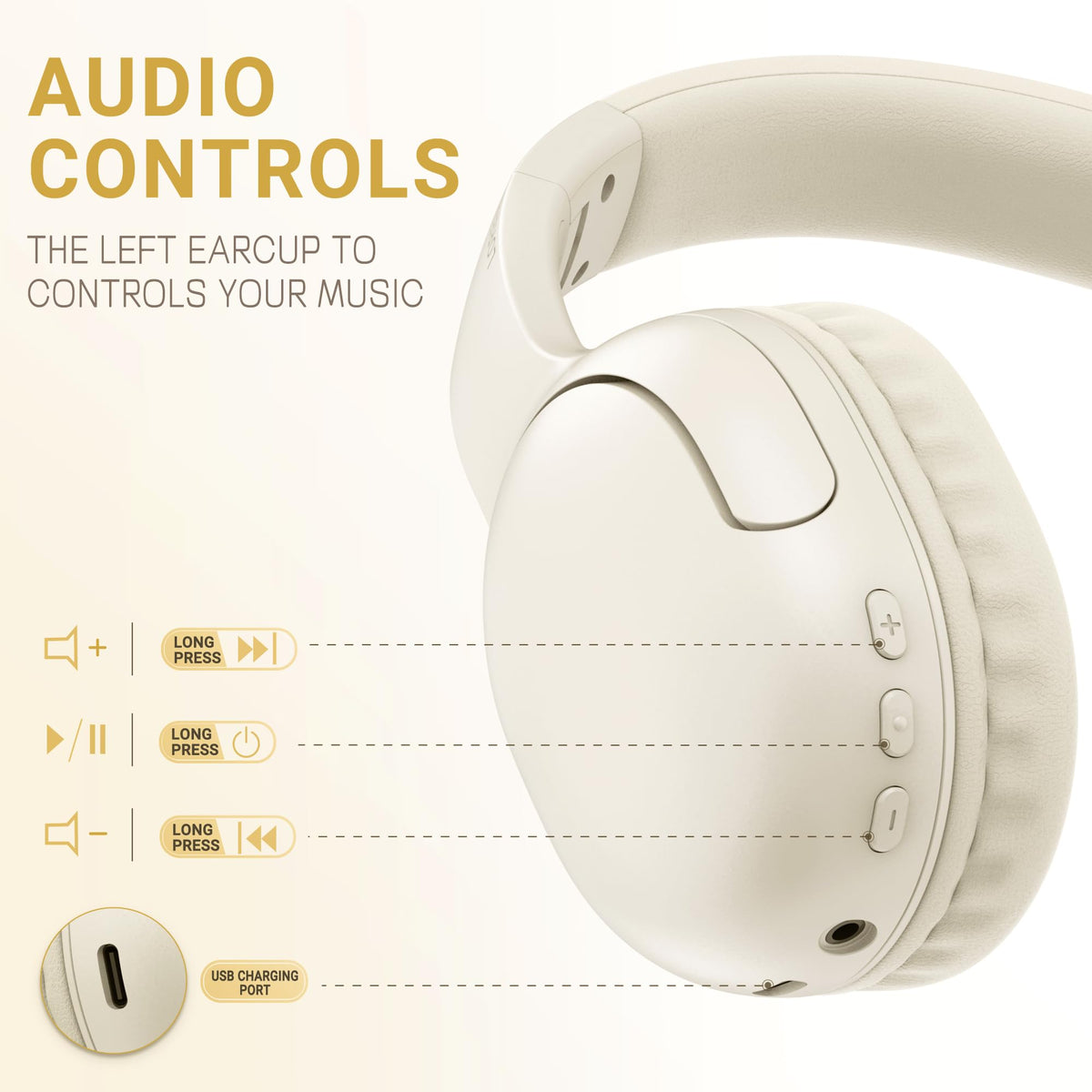 LORELEI folded headphones demonstrating compact carry and space-saving benefit