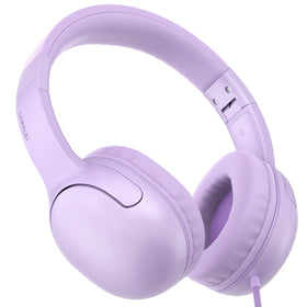 LORELEI E5 kids headphones purple foldable for travel and easy storage.