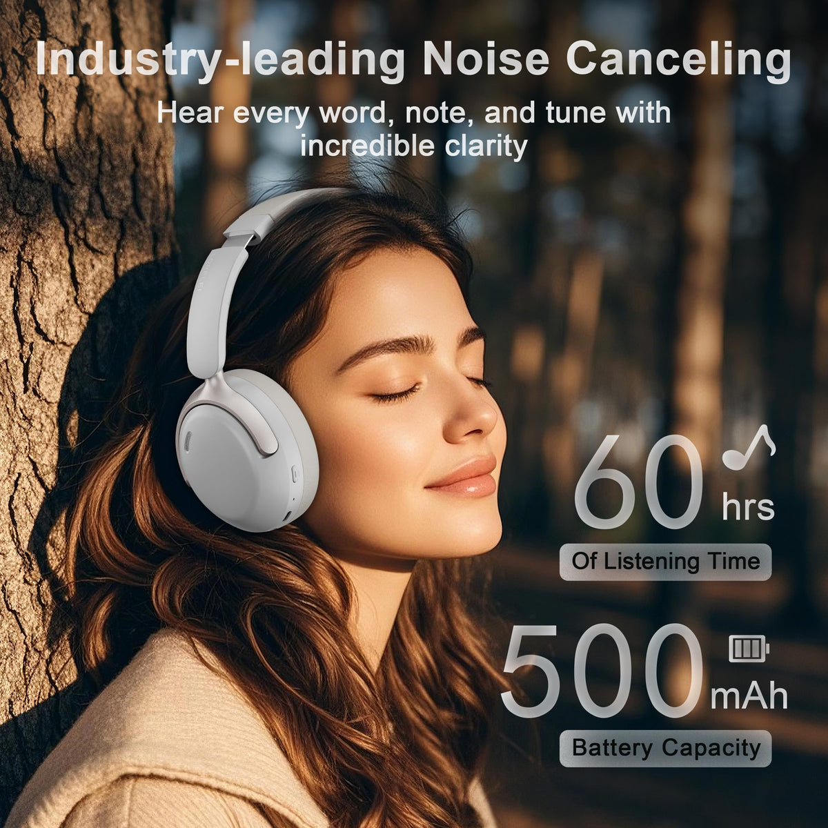 LORELEI QC30 worn during commute demonstrating ANC benefits and comfortable fit