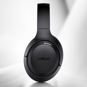 LORELEI on airplane tray showing travel noise reduction benefit