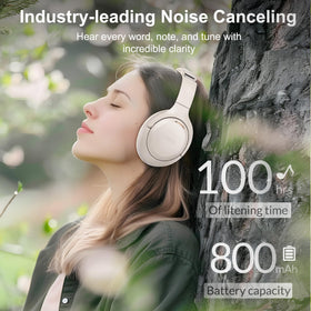 LORELEI QC60 worn by traveler on airplane reducing cabin noise and improving focus