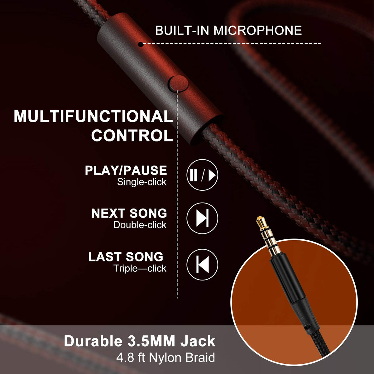 LORELEI X6 mic and controls for easy calls.