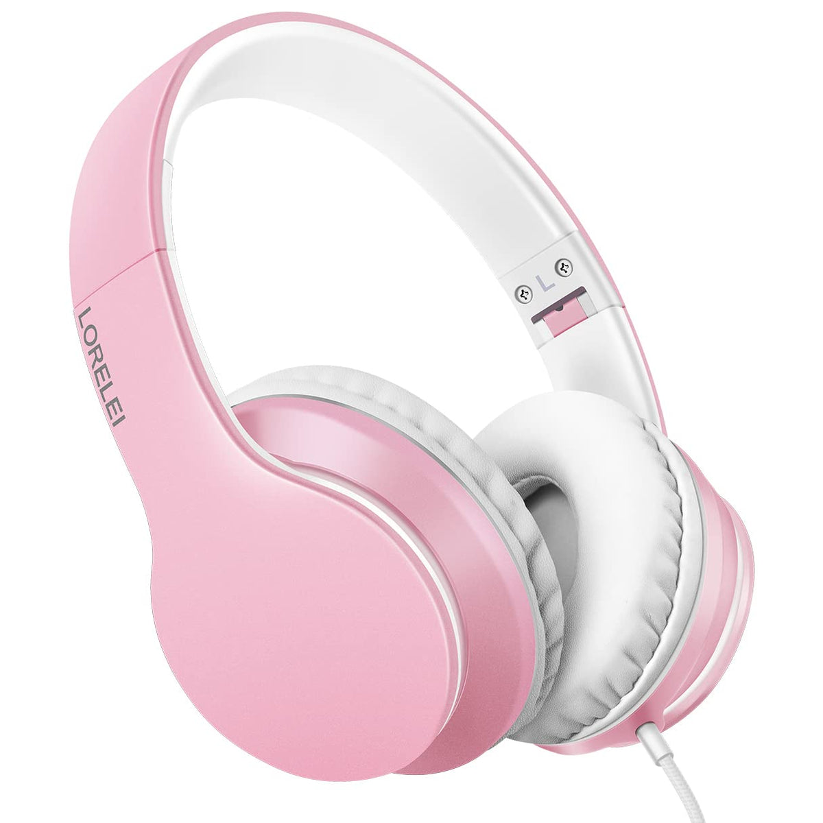 Lorelei X6 pearl pink headphones close-up for stylish daily listening