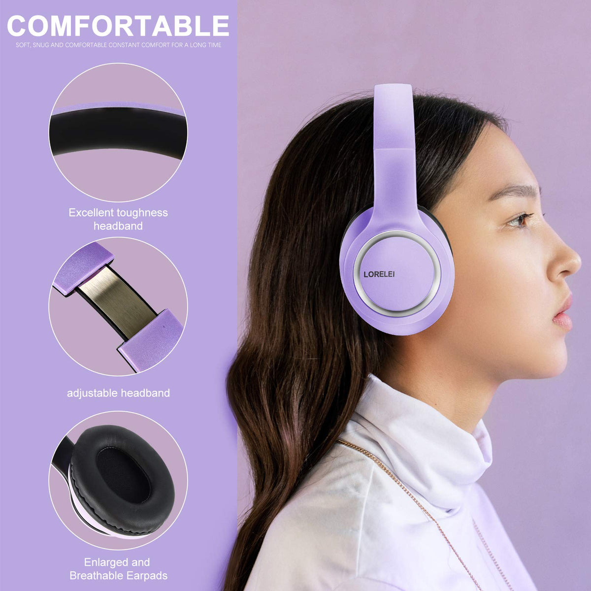 LORELEI X8 inline microphone enables clear calls and easy track control.