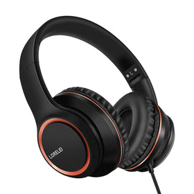 Lorelei X8 over-ear headphones folded for easy travel and storage