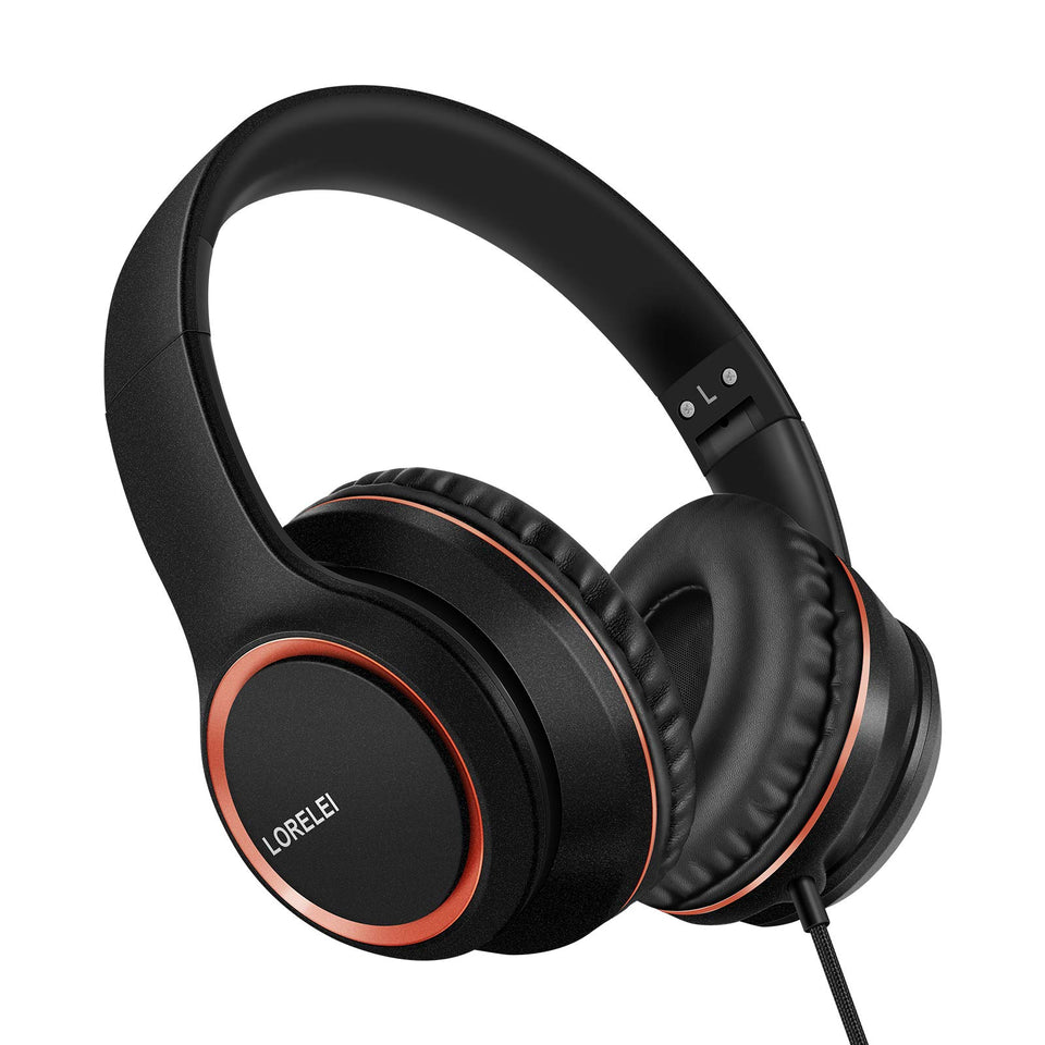 Lorelei X8 over-ear headphones folded for easy travel and storage