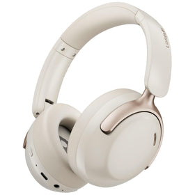 LORELEI Q30 over-ear headphones beige, close-up of cushioned ear cups for all-day comfort.