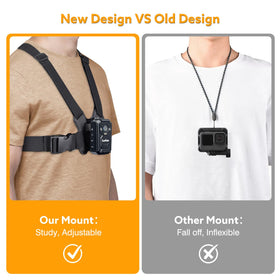 Losfom worn by hiker capturing hands-free action with stable chest-mounted camera