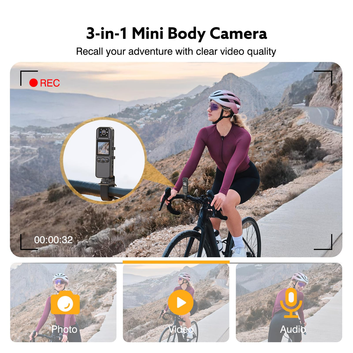 Losfom Z11 rotating lens with 180 degrees offers flexible angles for hands-free recording