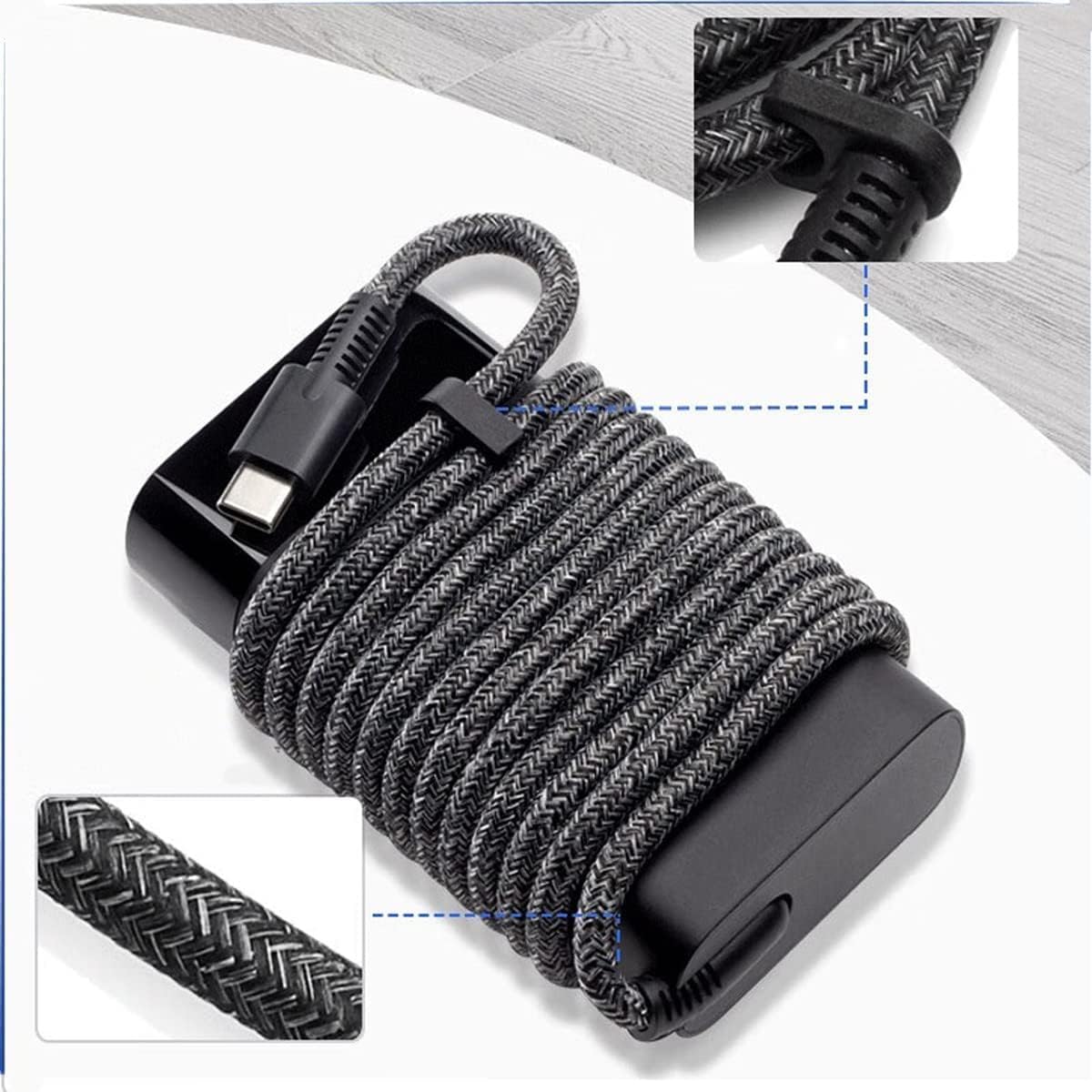 Lossga 65W USB-C charger includes US power cord for quick setup anywhere