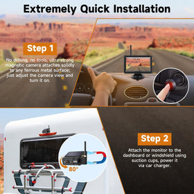 Losuudy wireless backup camera on a strong magnetic base stays secure on steel vehicle bodies.