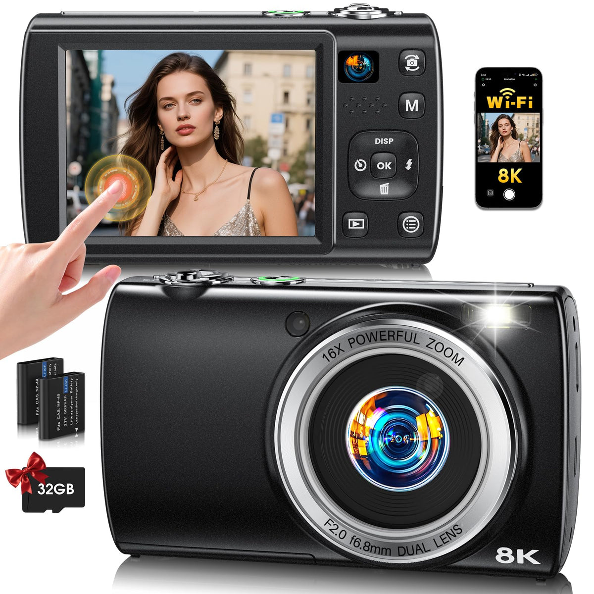 LOUM 8K camera front dual-lens view for versatile shooting