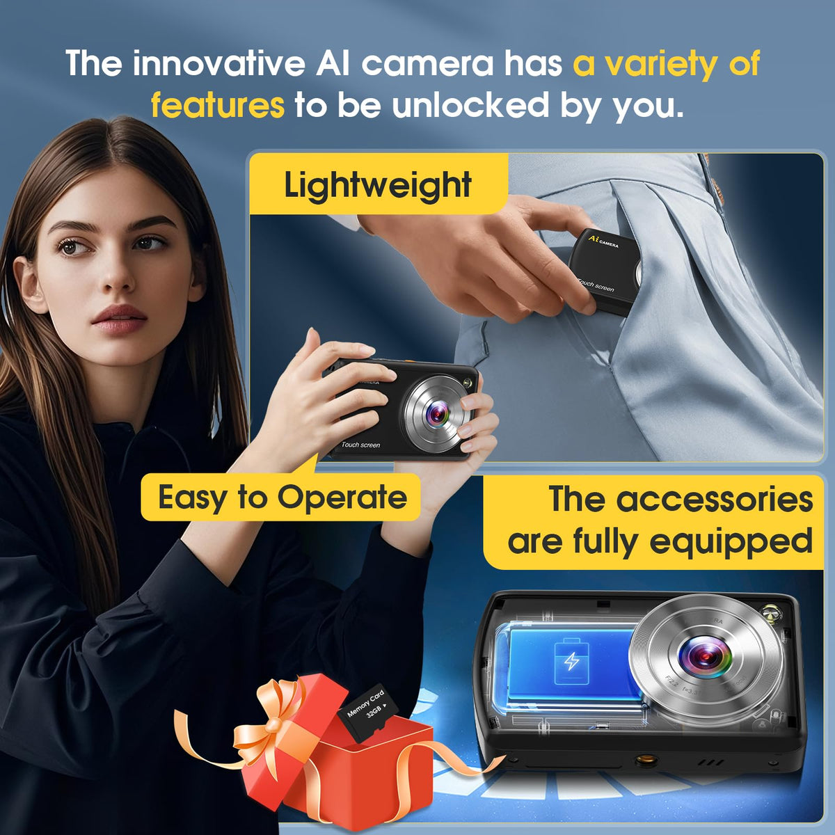 LOUM held in adult hand for size comparison, demonstrating compact, travel‑friendly design