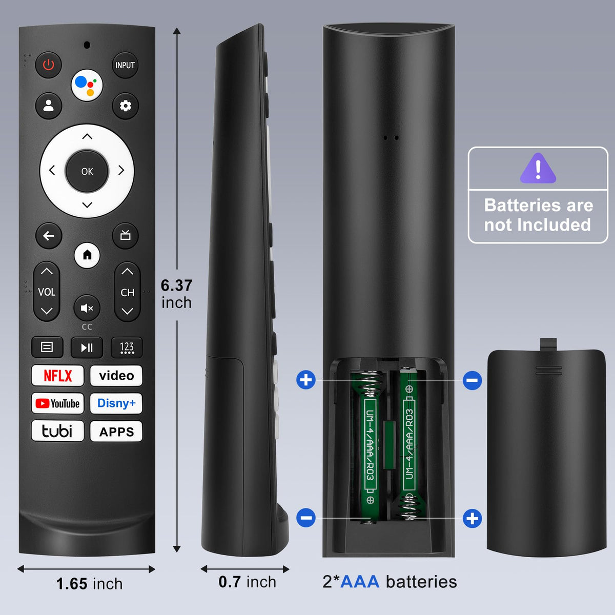 LOUTOC ERF3M90H battery compartment designed for 2×AAA batteries
